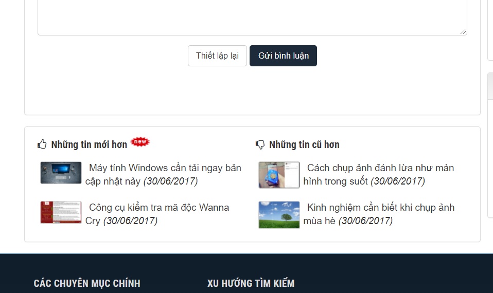 Thêm hình ảnh cho tin mới tin cũ trong nukeviet