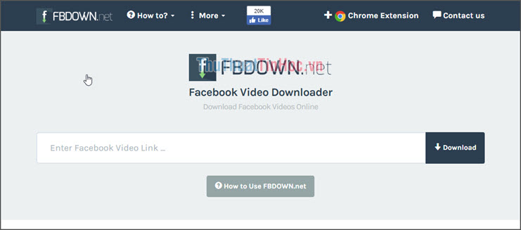 Truy cập trang web fbdown.net